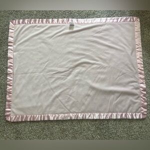 Soft Pink Satin-Trim Reversible Baby Blanket - Kids Accessories